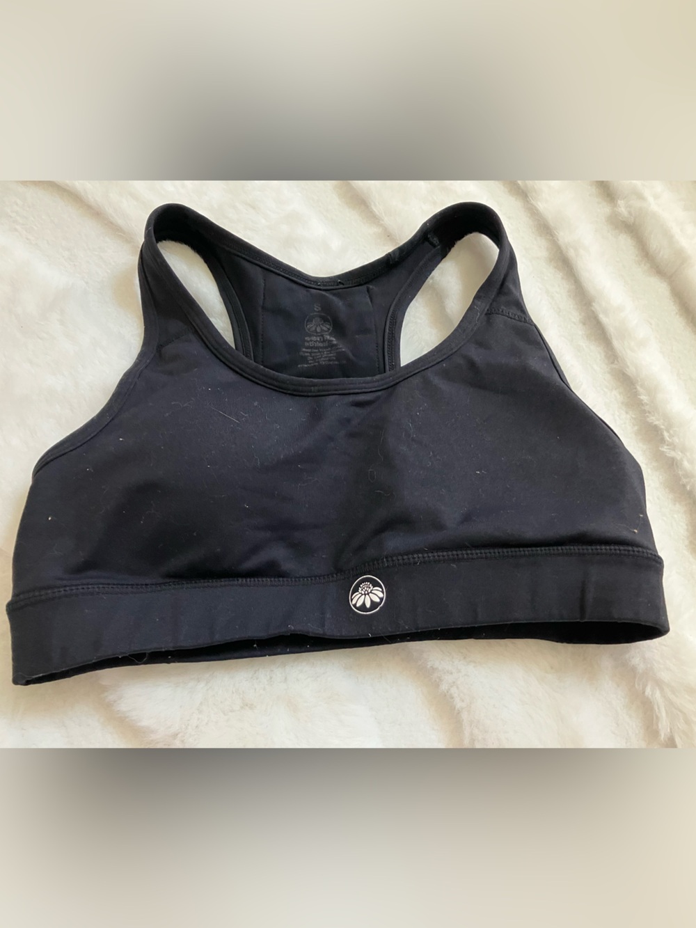 Senita Athletics Black Racerback Sports Bra